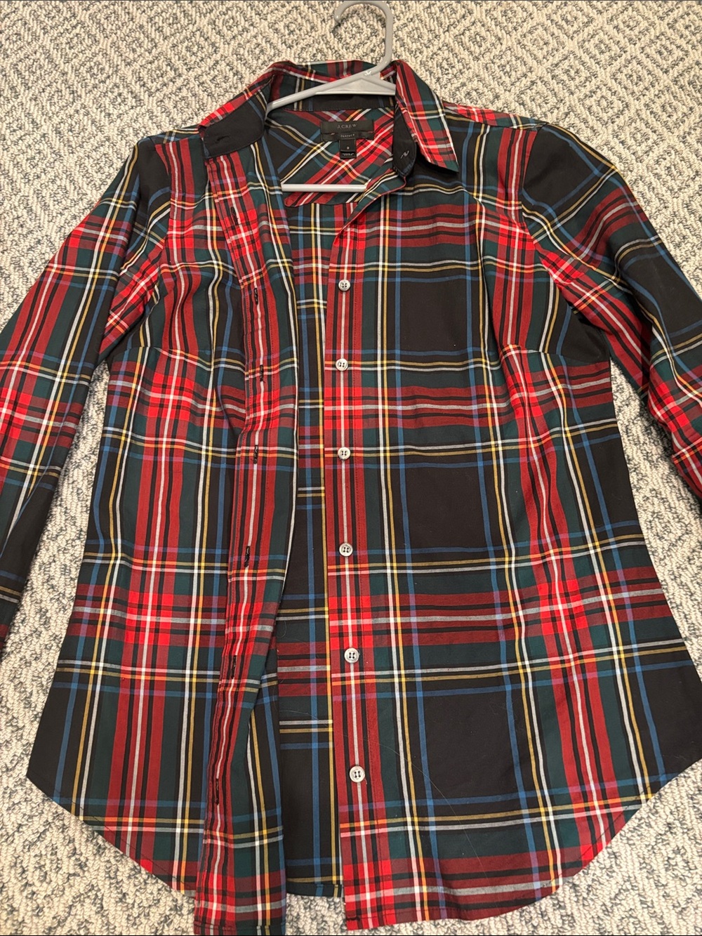 J. Crew Red and Black Plaid Button-Down Shirt - Picture 3 of 5